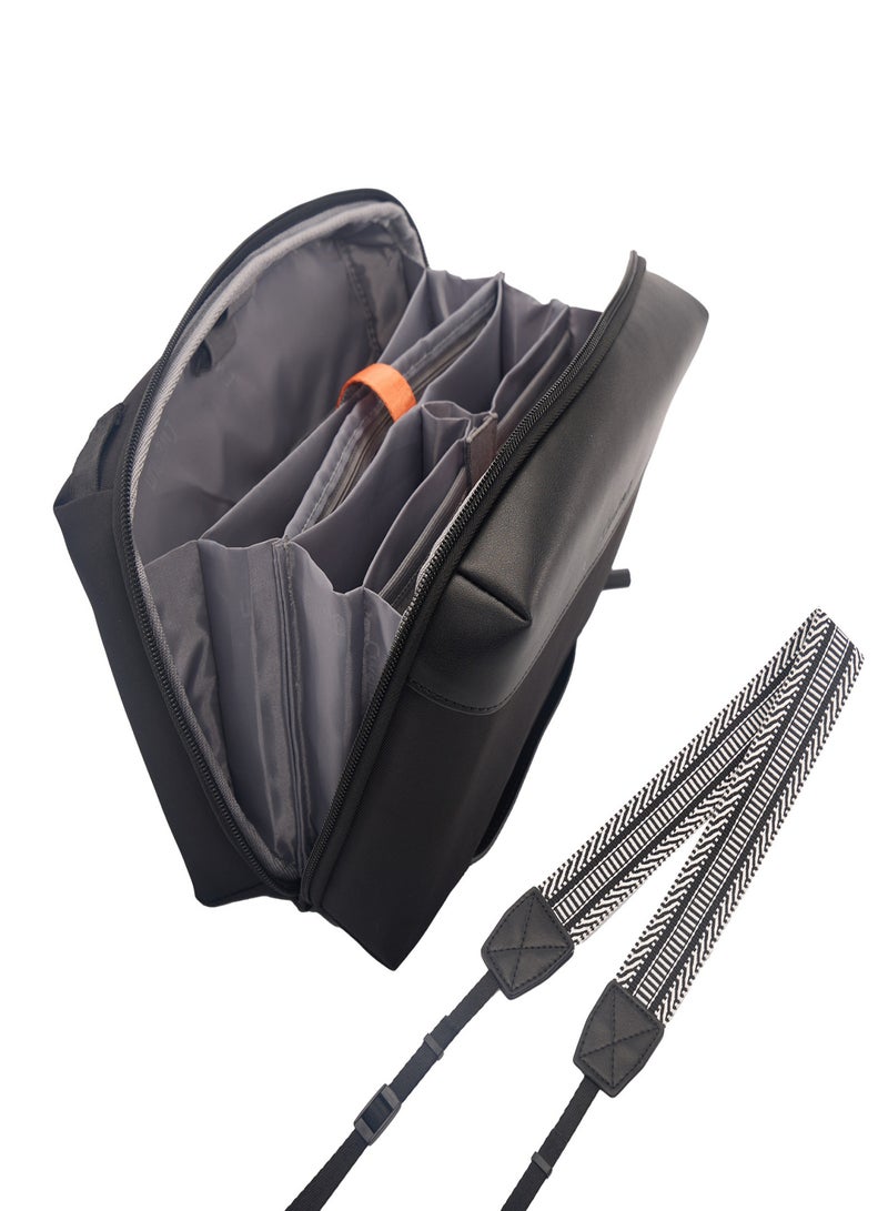 كواتكون حقيبة كاميرا Cwatcun D123 سعة 4 لتر، مقاومة للماء، حقيبة كتف للتصوير الفوتوغرافي مع حزام كتف، بديل لكاميرات كانون وسوني ونيكون بدون مرآة، حقيبة تخزين - Image 1